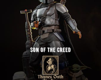 Son Of The Creed - Gepanzerter Kopfgeldjäger Western Sci-Fi The Mandalorian Resin Figure 16K