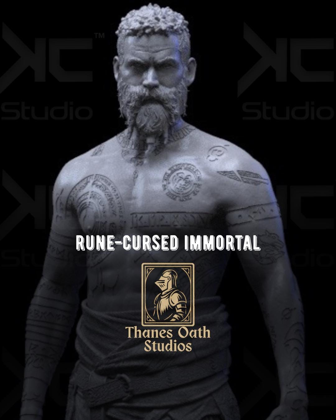 Rune-cursed Immortal - Nordic Dark Mythology Fantasy God Baldur Resin ...