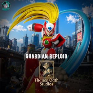 Guardian Reploid - Figura de resina de Mega Man X Zero de ciencia ficción cyberpunk 16K