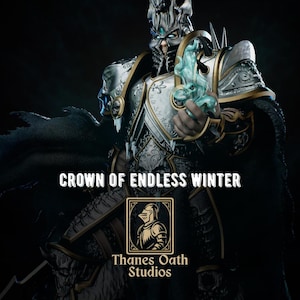 Crown Of Endless Winter - Undead King Fantasy Death Knight The Lich King Resin Figure 16K