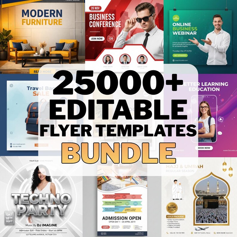 25,000+ Editable Flyer Templates Pack | Business, Party, Gym, Education ...