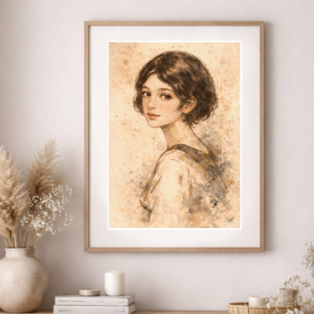 Neutral Woman Wall Art Printable, Minimalist Abstract Line Art Print ...