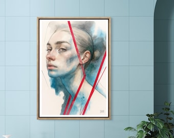 Abstract Figurative Woman Portrait – Expressive Modern Female Wall Art Print
