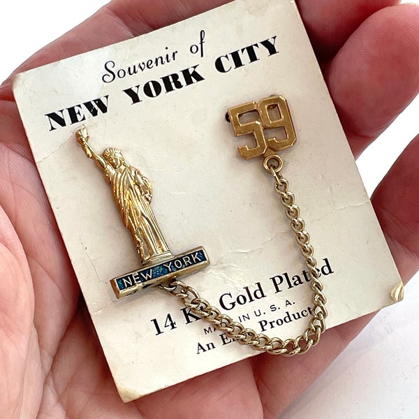 Vintage Brooch Statue of Liberty New York 1959