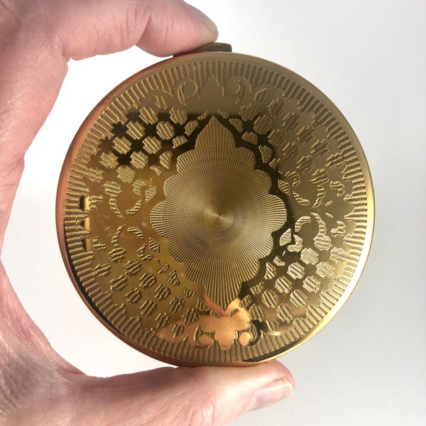 Vintage Compact Gold on Gold Vintage Vanity Unique Gift
