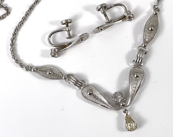 Vintage Sterling silver necklace and earrings Unique Vintage Gift