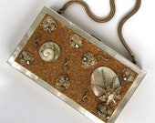 Vintage Compact Sea Shell Beach Carryall Compact