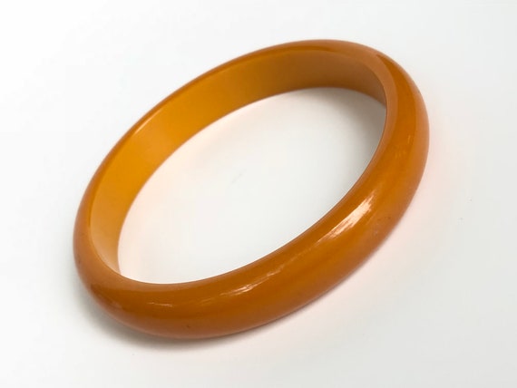 Vintage Bakelite Bangle Butterscotch Unique Vinta… - image 1