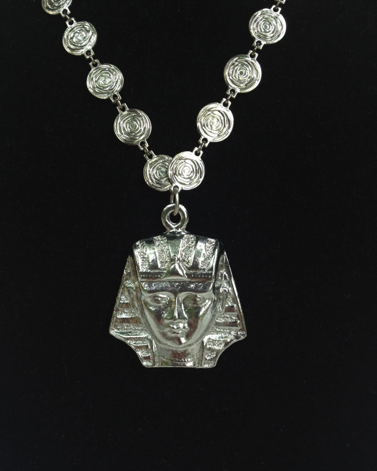 Pendentif Ancien Art Déco Égyptien Revival 14K Or Et Diamants | Style King Tut Rare Années 1920