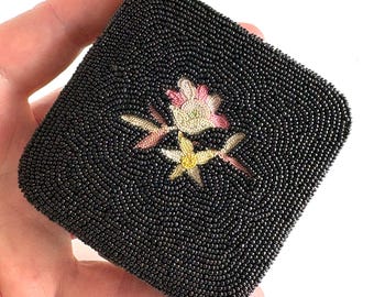 Vintage Compact Beaded Embroidered
