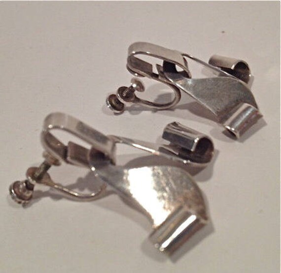 Vintage Earrings Sterling Silver Mid Century Arti… - image 5