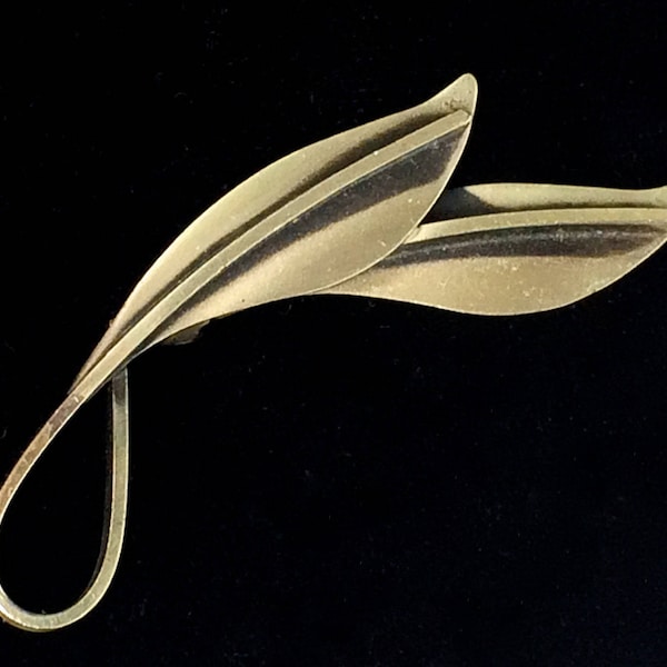 Vintage Brooch Modernist Sterling Brooch Leaf By Jewel Art Unique Vintage Gift