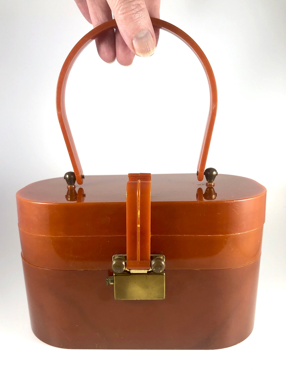 Vintage Purse Lucite Plastic Box Bag Two layer ASCOT Unique Etsy