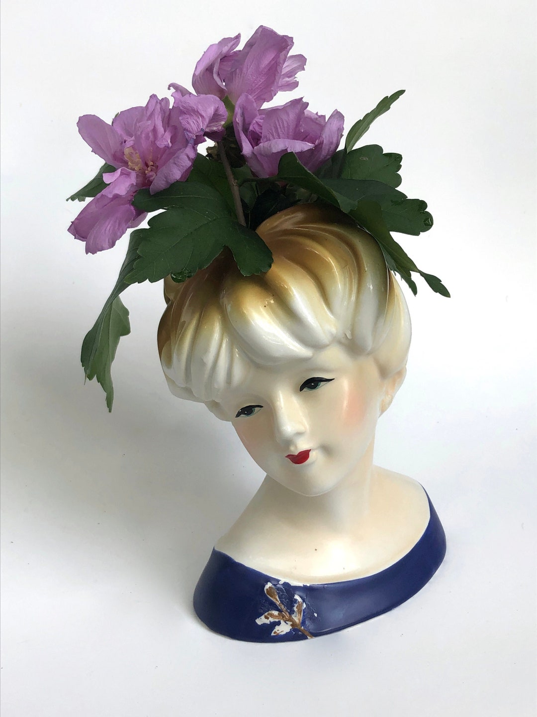 Vintage Lady Head Vase Planter Large Reubens Unique Vintage Gift Etsy