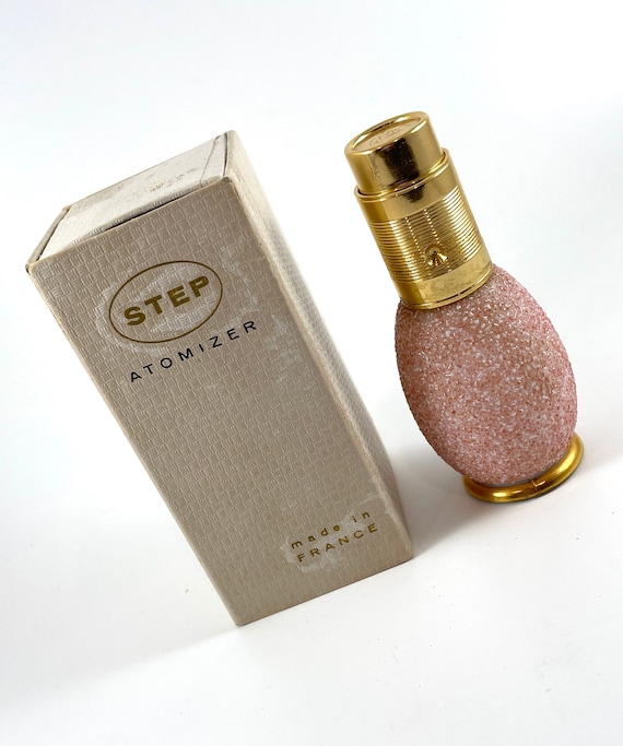 Vintage Perfume Atomizer Step Pink Glass Made in … - image 1