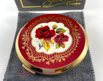 Vintage Compact Stratton NOS Red Roses in Original Box