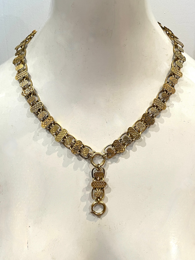 Antique Victorian Book Chain 14k Gold Necklace Rare Etsy