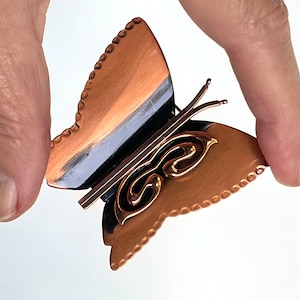 Vintage Brooch Copper Renoir Butterfly Mid Century Modern Signed