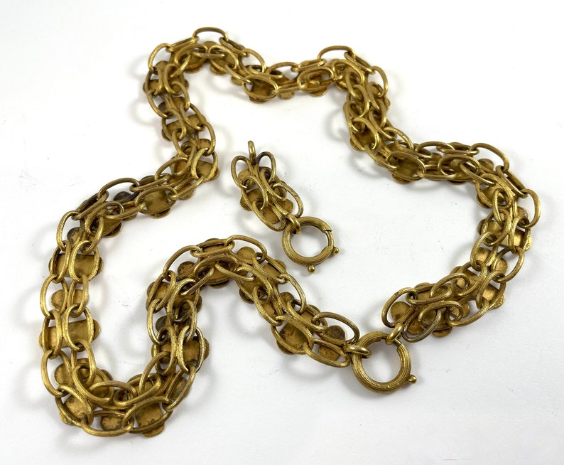 Antique Victorian Book Chain 14k Gold Necklace Rare Etsy