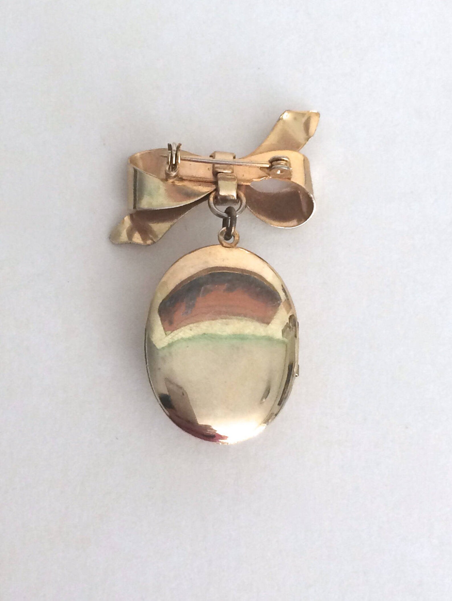 Vintage Locket Brooch Art Glass Locket Unique Vintage Gift Etsy