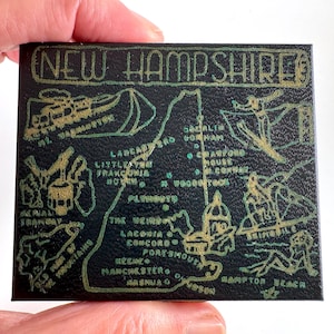 Vintage Compact New Hampshire Map Puderspiegel