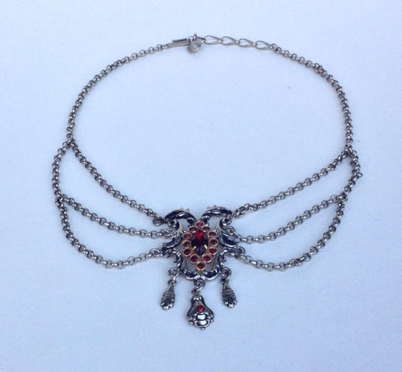 Vintage Necklace Festoon Renaissance Revival Neck… - image 4