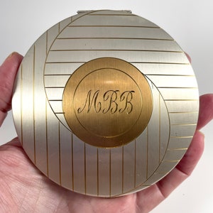 Vintage Compact Large Monogramed Elgin American