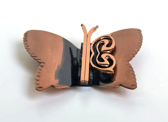 Vintage Brooch Copper Renoir Butterfly Mid Centur… - image 7