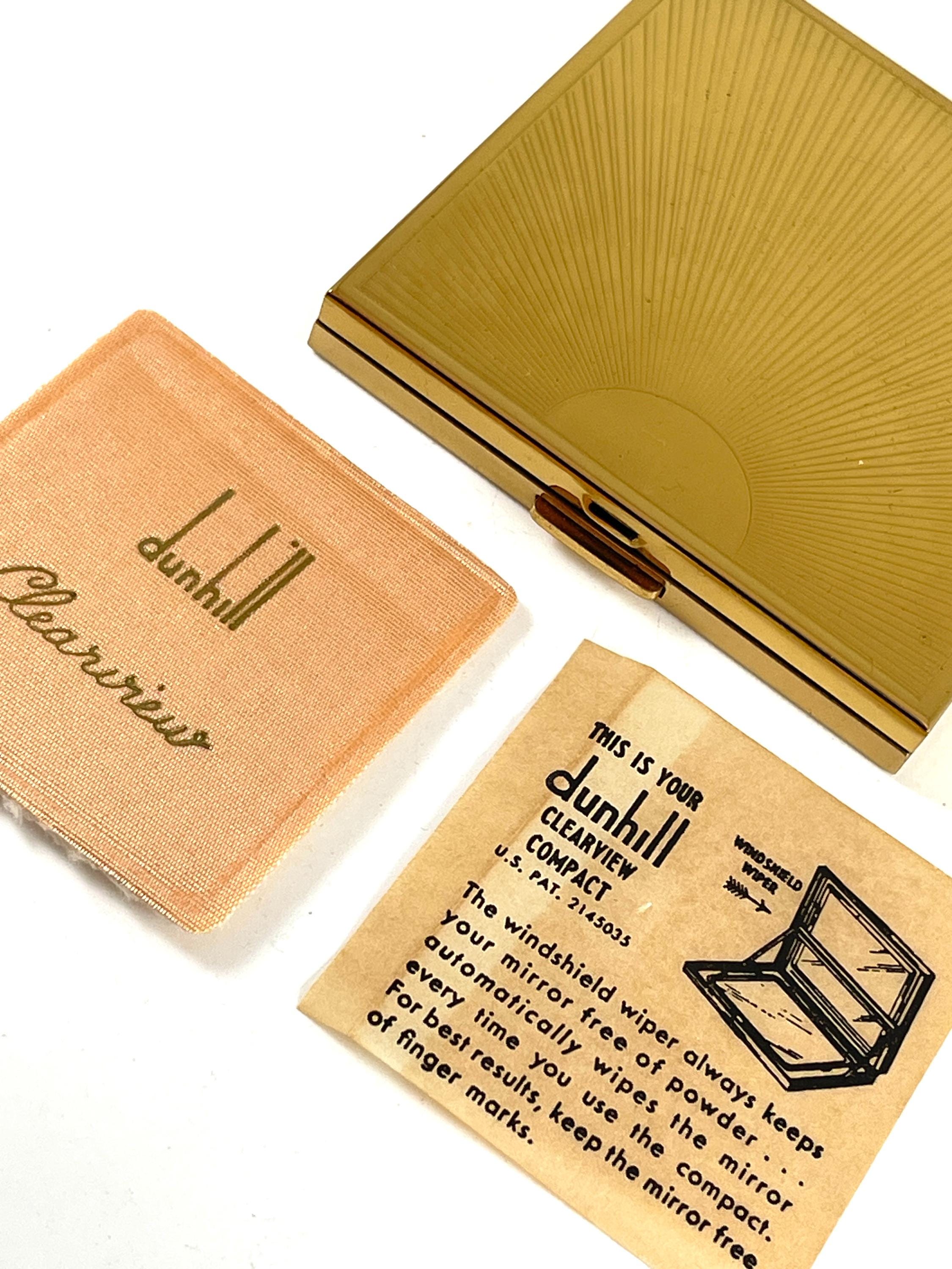 希少Antique　dunhill　パフケース　コンパクトミラー　口紅ケース 美術品・アンティーク・コレクション 希少Antique dunhill パフケース