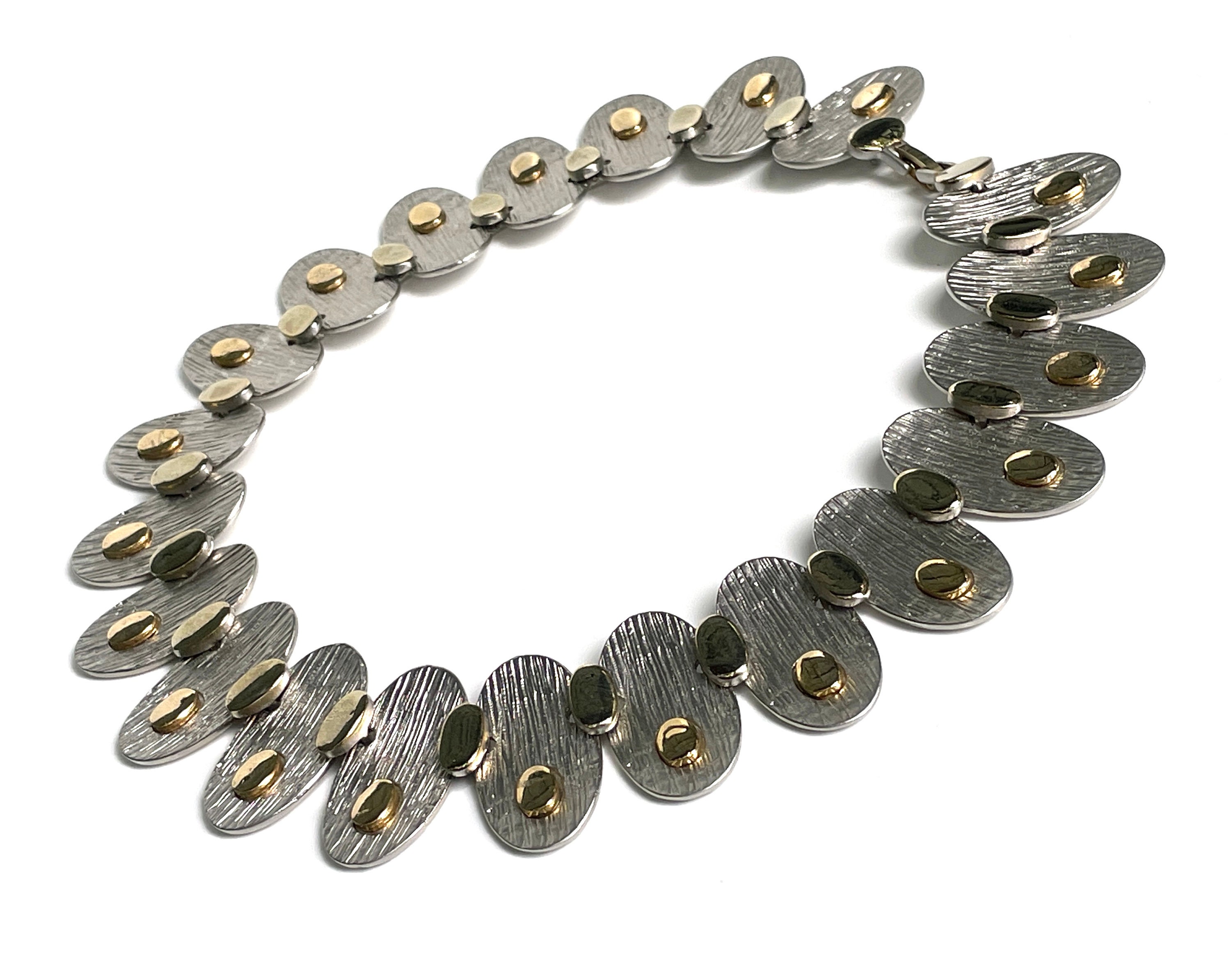 再販］カレンシルバーネックレス ラフロンデルMIX silver950
