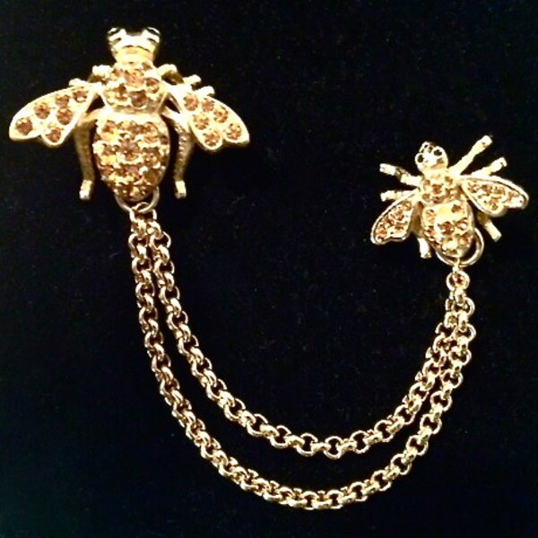 SALE! Vintage Rhinestone double Bee Brooch by Joan Rivers was 35 now only 28.00!