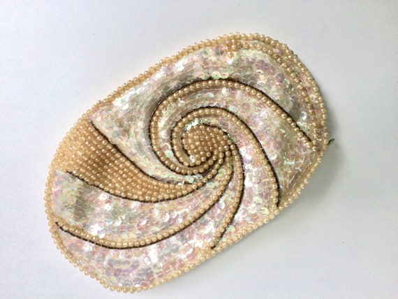 Sequin Pearl Purse La Regal Unique Vintage Gift - image 1