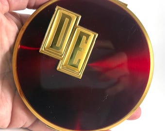 Vintage Compact Dorset Fifth Avenue Red Monogrammed