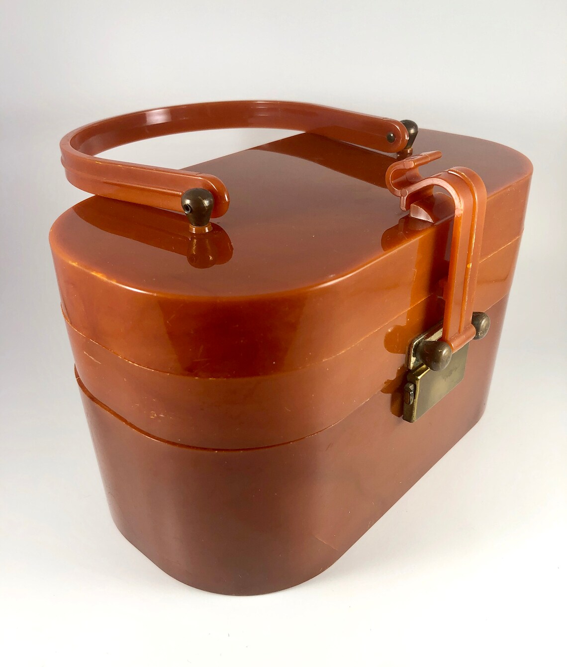 Vintage Purse Lucite Plastic Box Bag Two layer ASCOT Unique Etsy