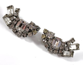 Boucles D'oreilles Vintage Grossé à Clips Avec Strass - Occasion, Bon état, Usures Légères