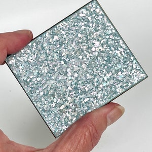 Vintage Compact Confetti Lucite in Baby Blue Unique Rare Vintage Vanity