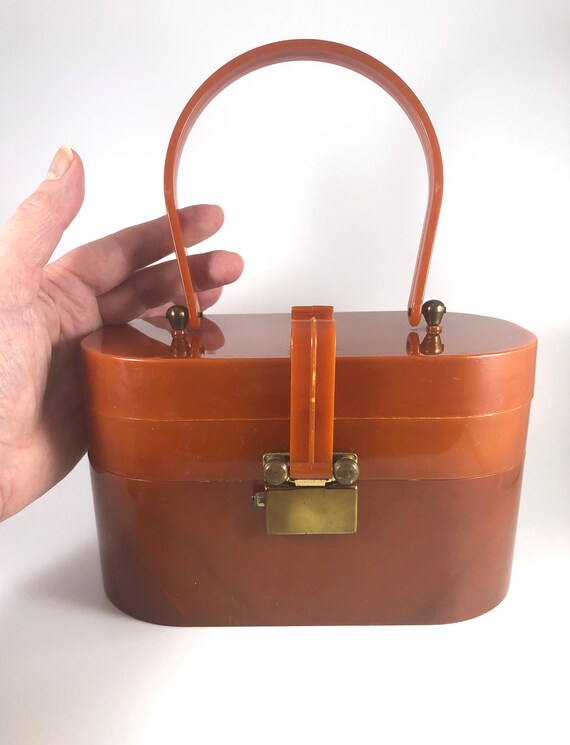 Vintage Purse Lucite Plastic Box Bag Two layer ASCOT Unique Etsy