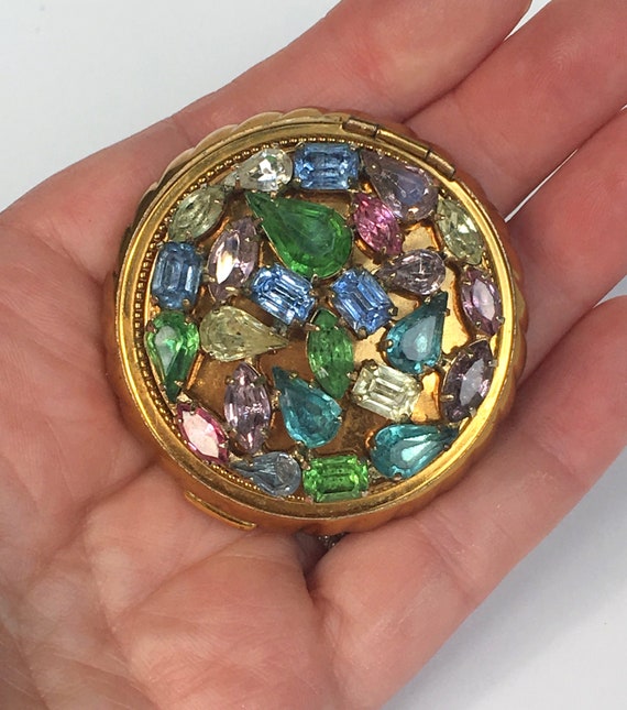 Vintage Compact Evans Rhinestone Mini Compact Uniq