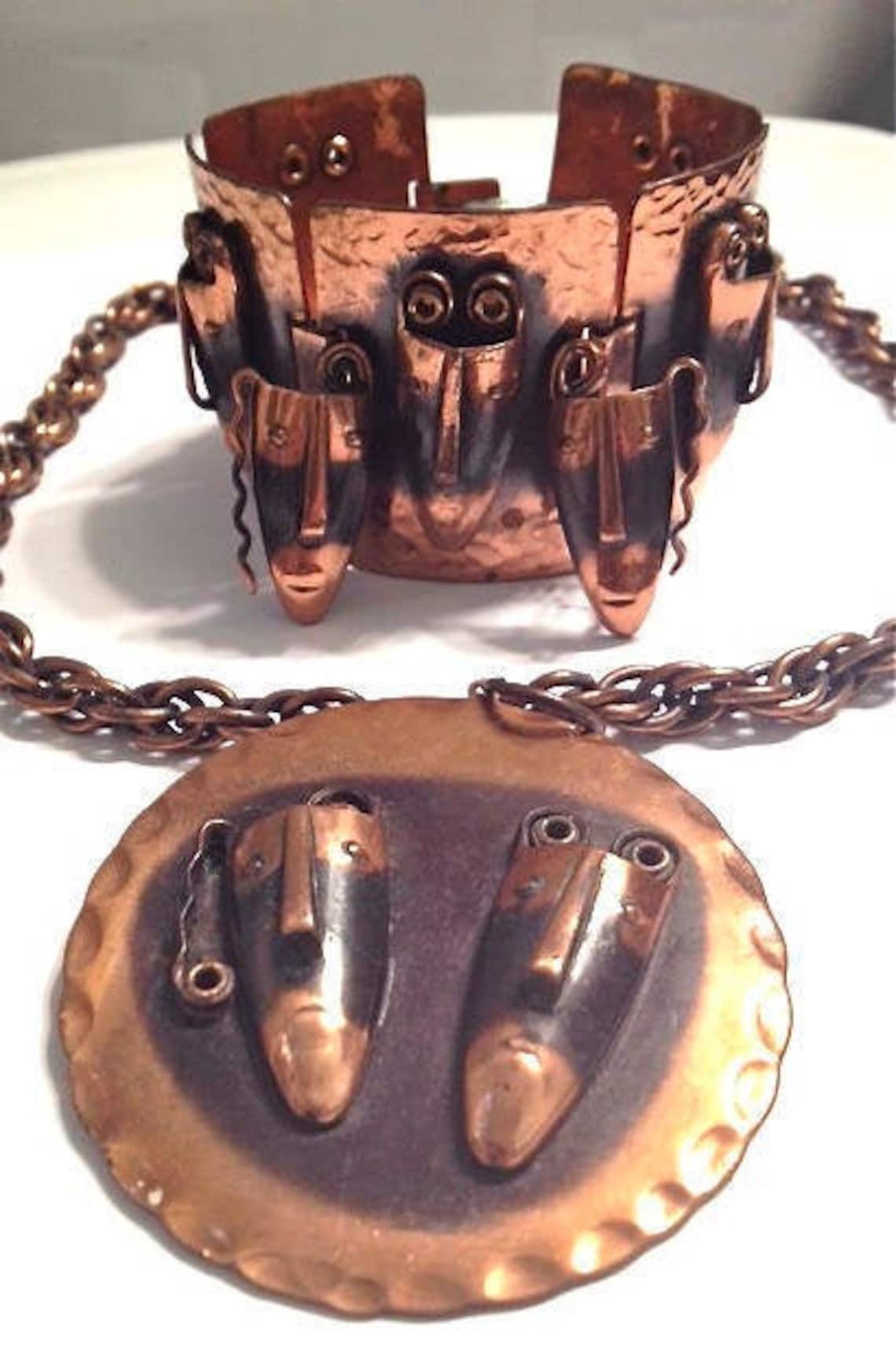 Vintage Jewelry Set Mid Century Modern REBAJES Copper Signed Etsy