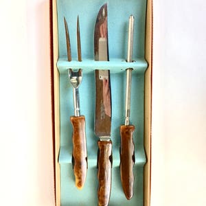 Vintage Tranchier Set Bakelit Griffe Messer Westall Richardson Einzigartiges Vintage Geschenk