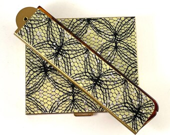 Vintage Compact and Comb Confetti Lucite