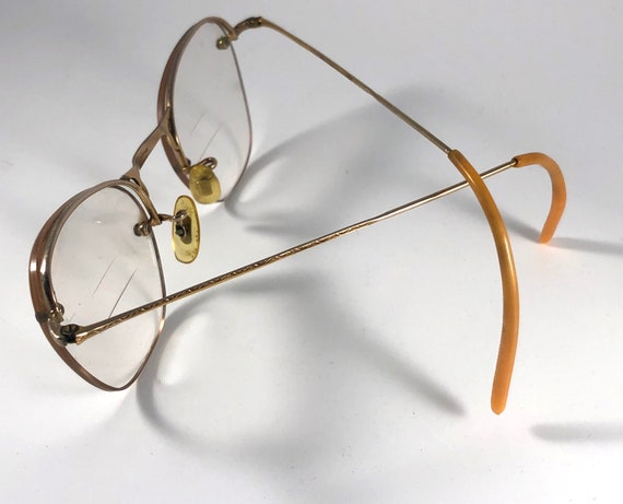 小物 CALEE VINTAGE TYPE CIRCLE GLASSES Gold Vintage Eye Glasses C.O.C. 12k G.F. With Case Mid Century