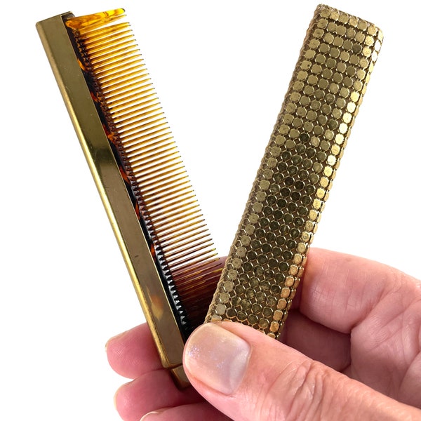 Vintage Comb Fold Out Gold Mesh Unique Vintage Gift