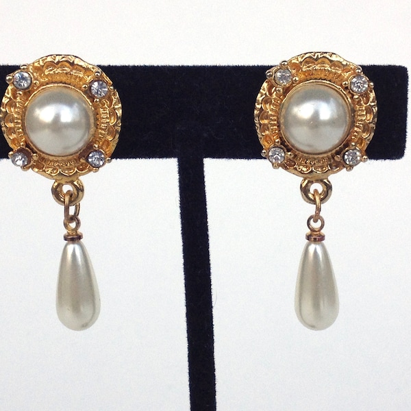 Vintage Pearl Drop Earrings Mothers Day Gift