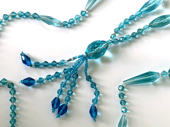 ビンテージ アクアブルービーズのネックレス ビンテージ アクアブルー