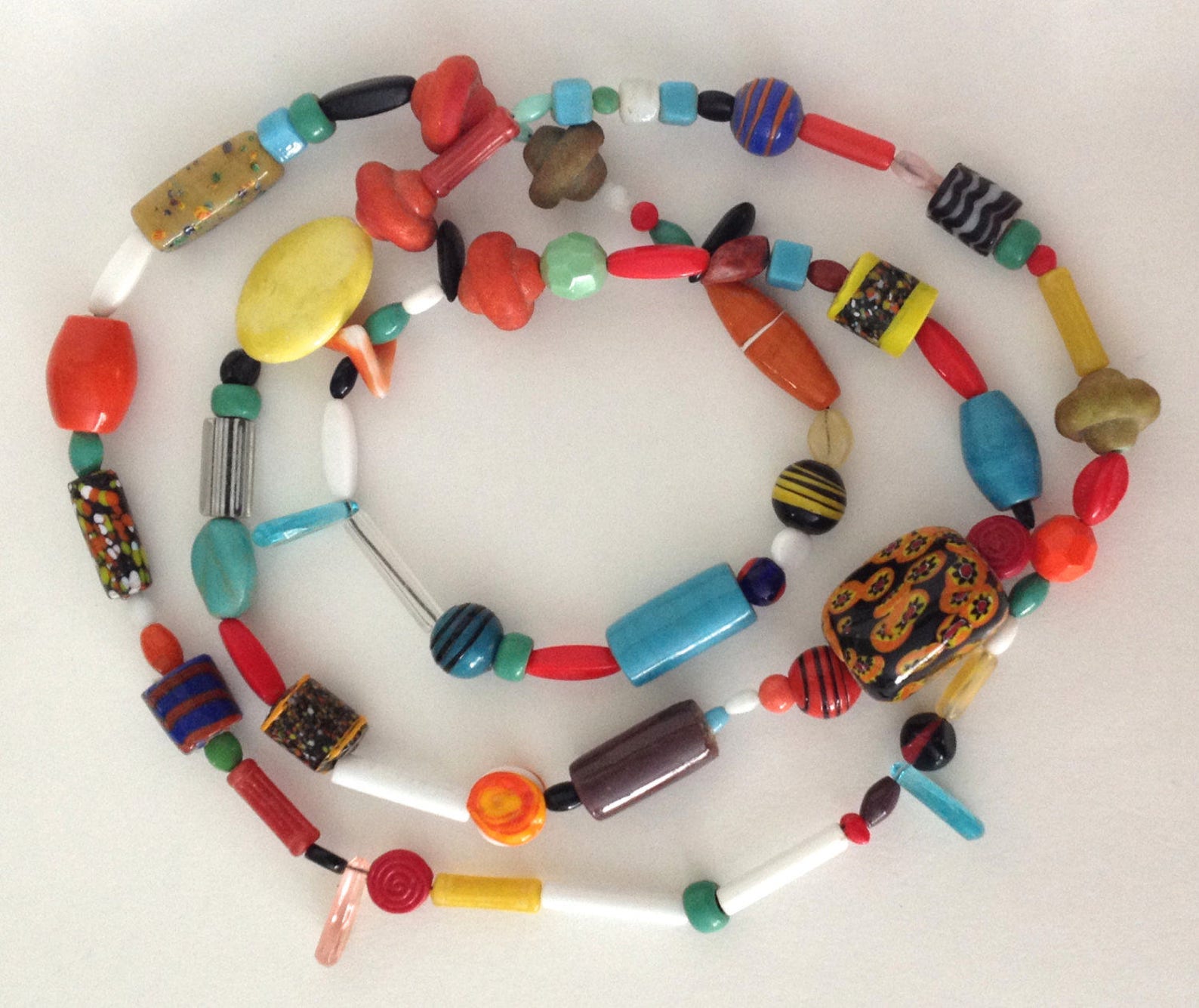 Vintage Necklace Glass Bead Mixed Antique Glass Trade Beads Etsy