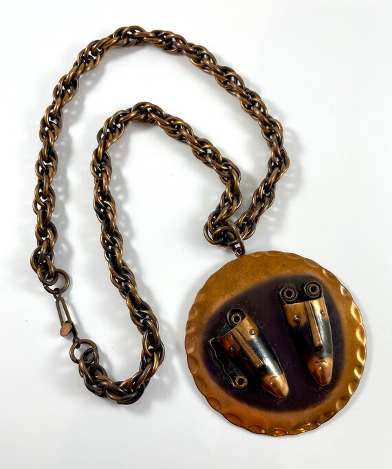 Vintage Jewelry Set Mid Century Modern REBAJES Copper… Gem