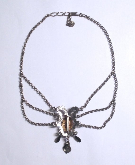 Vintage Necklace Festoon Renaissance Revival Neck… - image 5