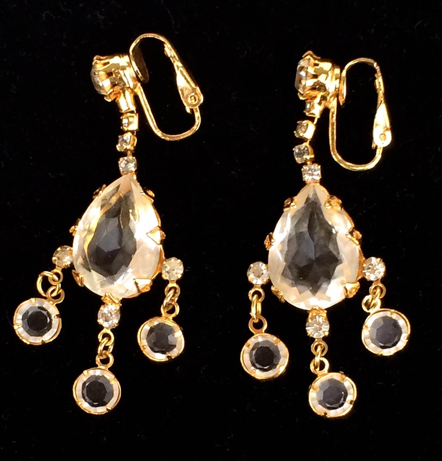 Vintage Crystal Drop Earrings