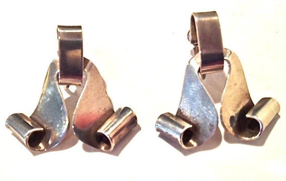 Vintage Earrings Sterling Silver Mid Century Arti… - image 2